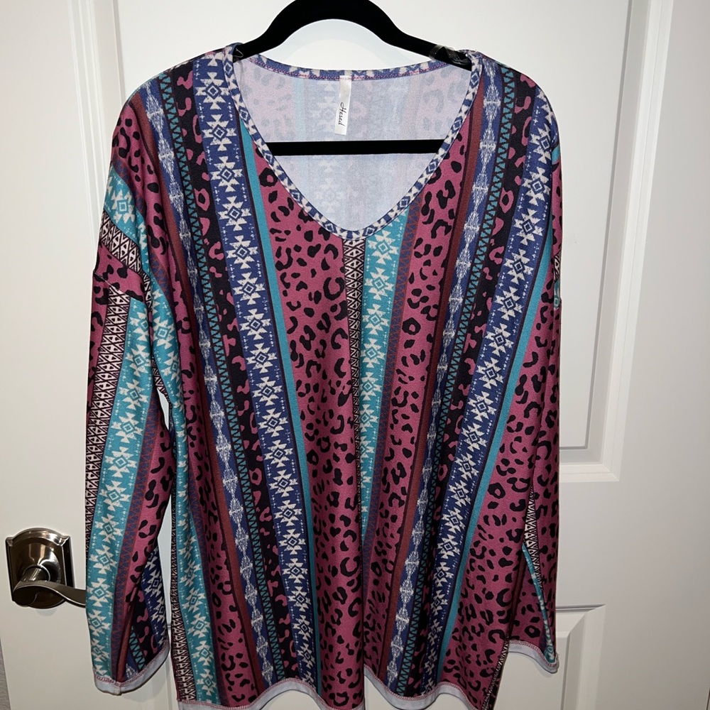 Long Sleeve V-neck Tunic Top